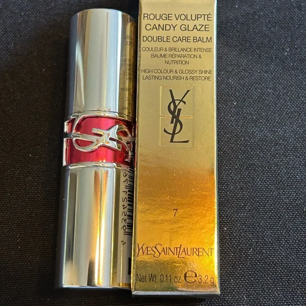 Yves Saint Laurent  7 Beige Bliss Rouge Volupté Candy Glaze Lip Gloss Stick